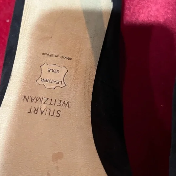 Stuart Weitzman Black Suede Heels pumps 6.5 dressy - Picture 5 of 5